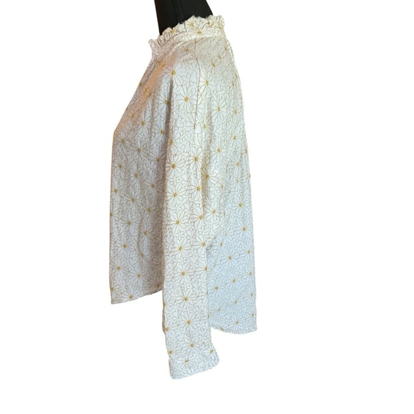 Pilcro Embroidered Ruffle Collar Button Blouse Size Small - Picture 3 of 10